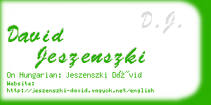 david jeszenszki business card